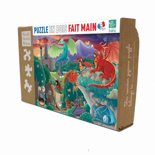 50 Piece - Children Wooden Art Puzzle - Dragons