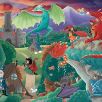 50 Piece - Children Wooden Art Puzzle - Dragons