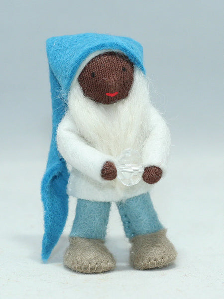 Cave Gnome (miniature bendable felt doll) - Dark Skin