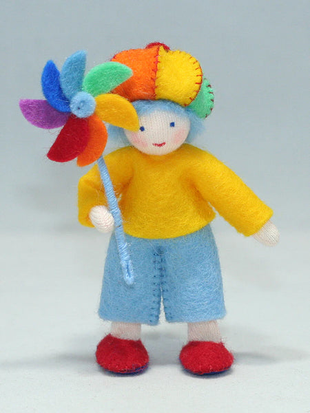 Rainbow Child (miniature bendable felt doll) - Fair Skin