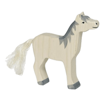 Horse with Grey Mane and Head Raised